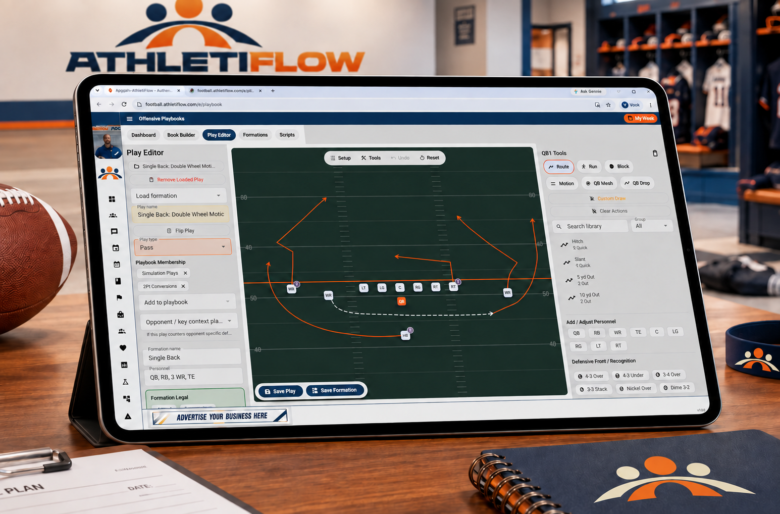 AthletiFlow football playbook tools